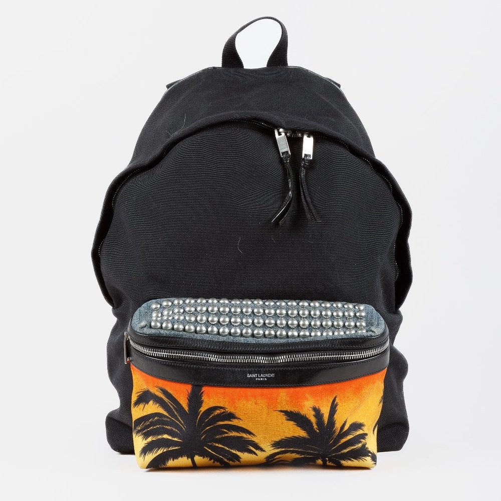 Saint Laurent Sunset and Denim Black City Backpack